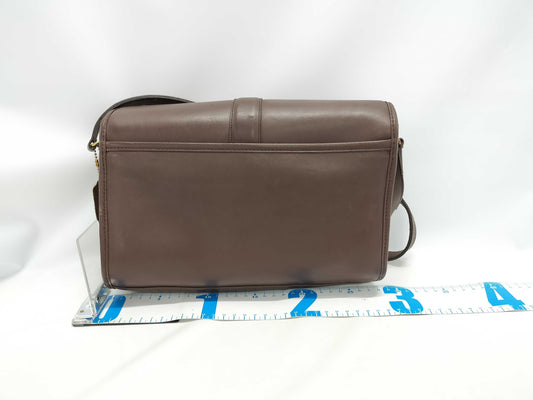 COACH Old Coach All Leather Brown Shoulder Bag
