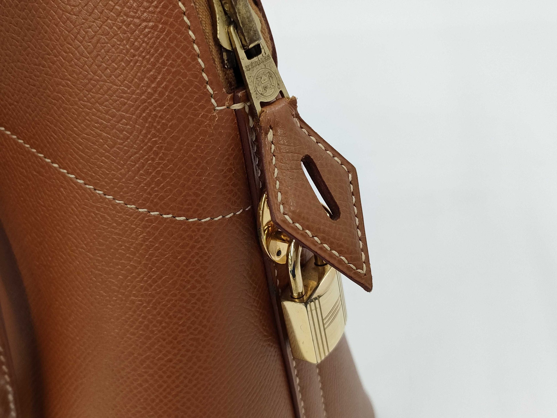 HERMES Bolide 35 Couchvel Gold Handbag with B Strap