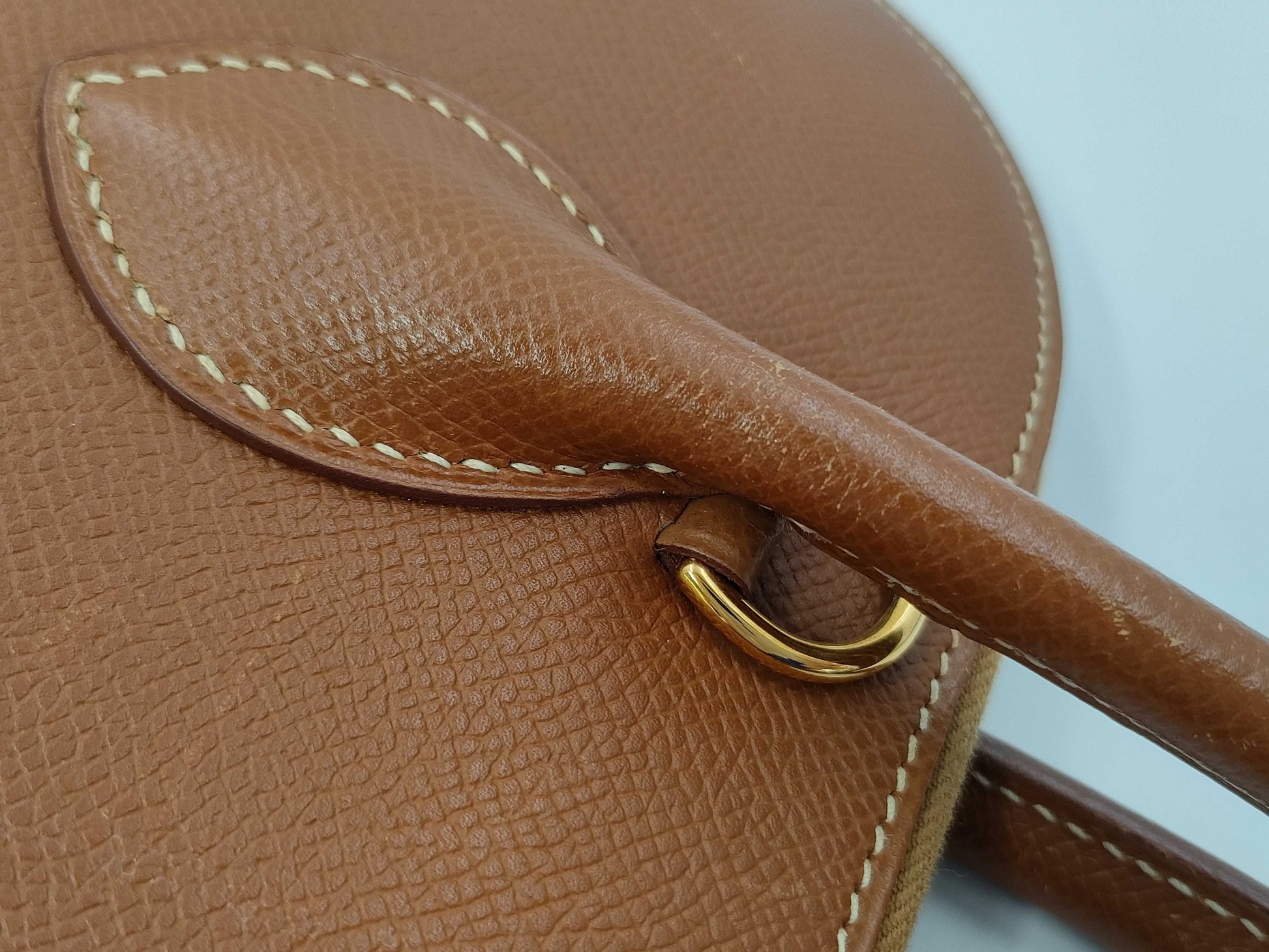 HERMES Bolide 35 Couchvel Gold Handbag with B Strap