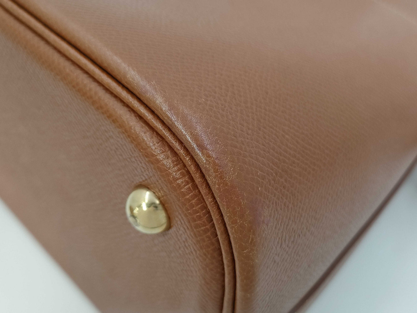 HERMES Bolide 35 Couchvel Gold Handbag with B Strap