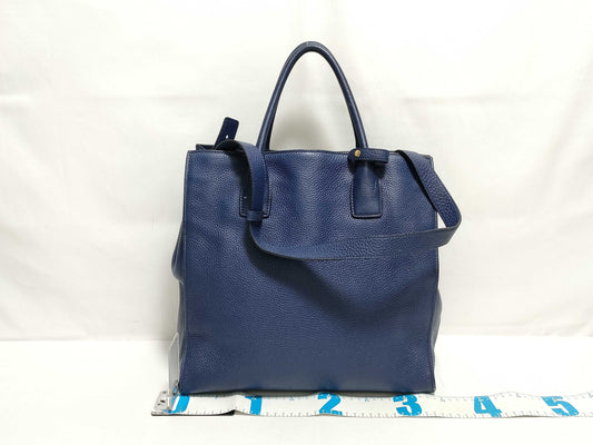PRADA Prada Tote Bag Leather Navy Blue bn2671 2-Way Tote Bag