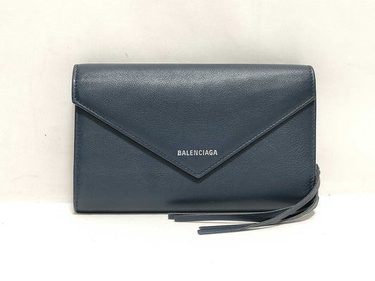 BALENCIAGA Paper Money Leather Bifold Long Wallet 371661