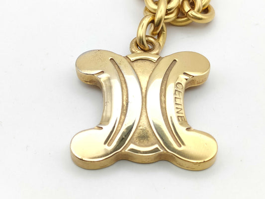 CELINE Necklace Gold Logo Large Logo Necklace