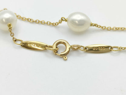 Tiffany & Co. Visored Pearl 5-Piece Bracelet/Bangle, Yellow Gold, AU750, 2.9g 