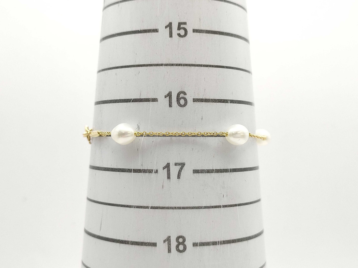 Tiffany & Co. Visored Pearl 5-Piece Bracelet/Bangle, Yellow Gold, AU750, 2.9g 