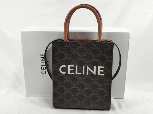 CELINE Triomphe Mini Vertical Cabas Shoulder Bag