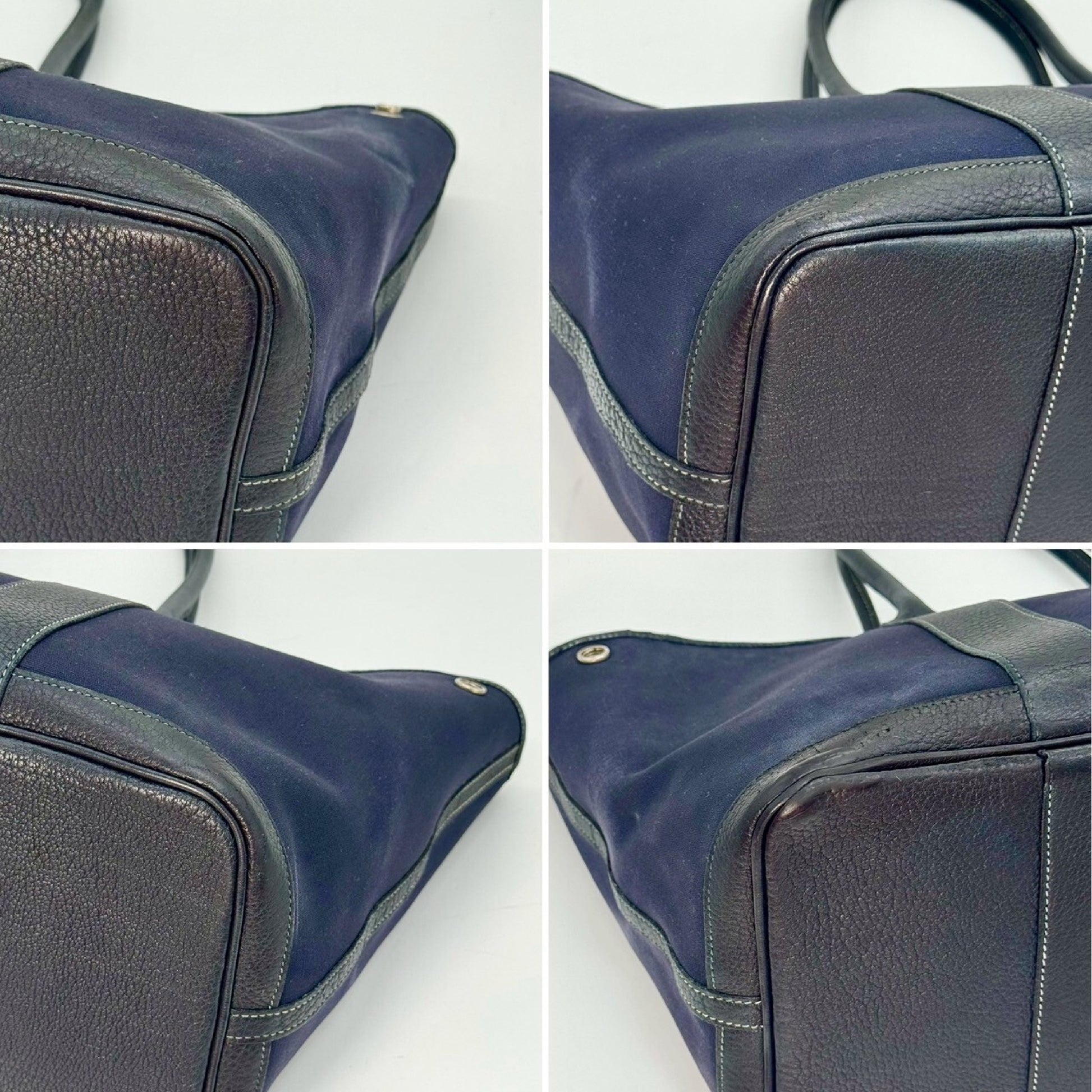 HERMES Garden Party Toile Officier Navy □I Tote Bag
