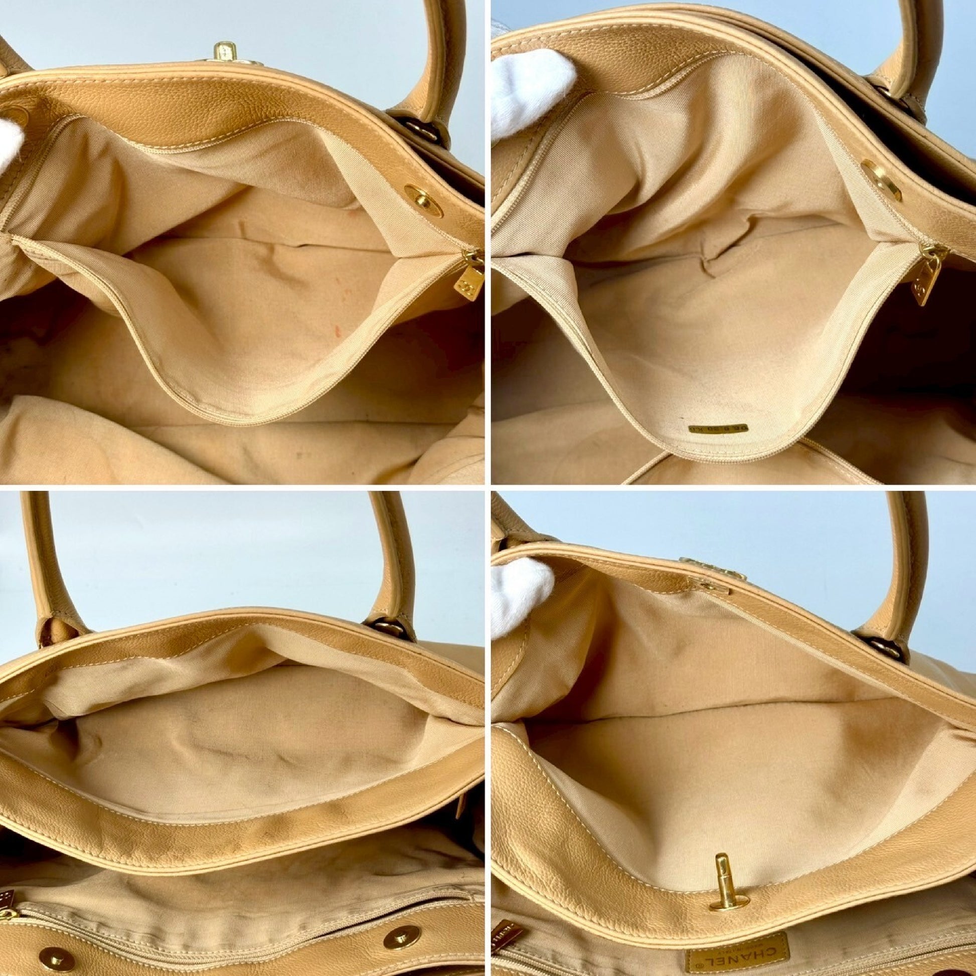 CHANEL Caviar Leather Executive Tote, Beige, 9871188 Tote Bag