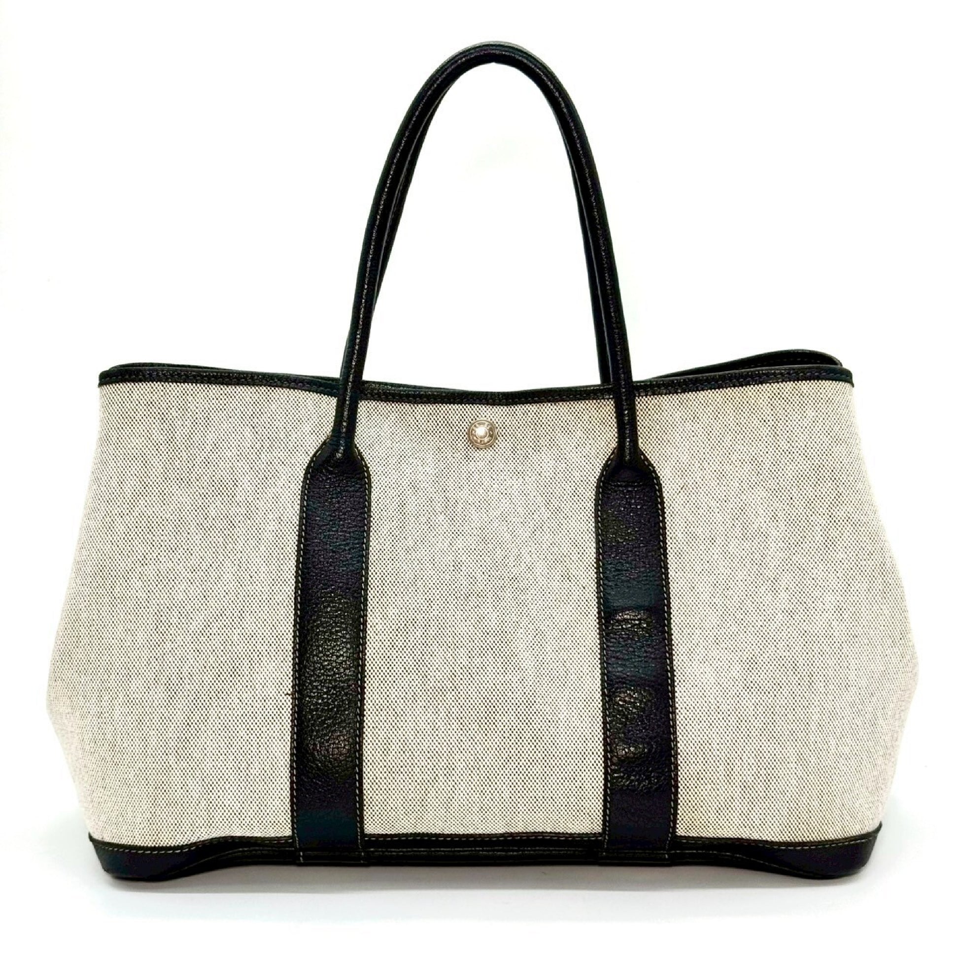 HERMES Garden Party Toile H Grey PM Tote Bag