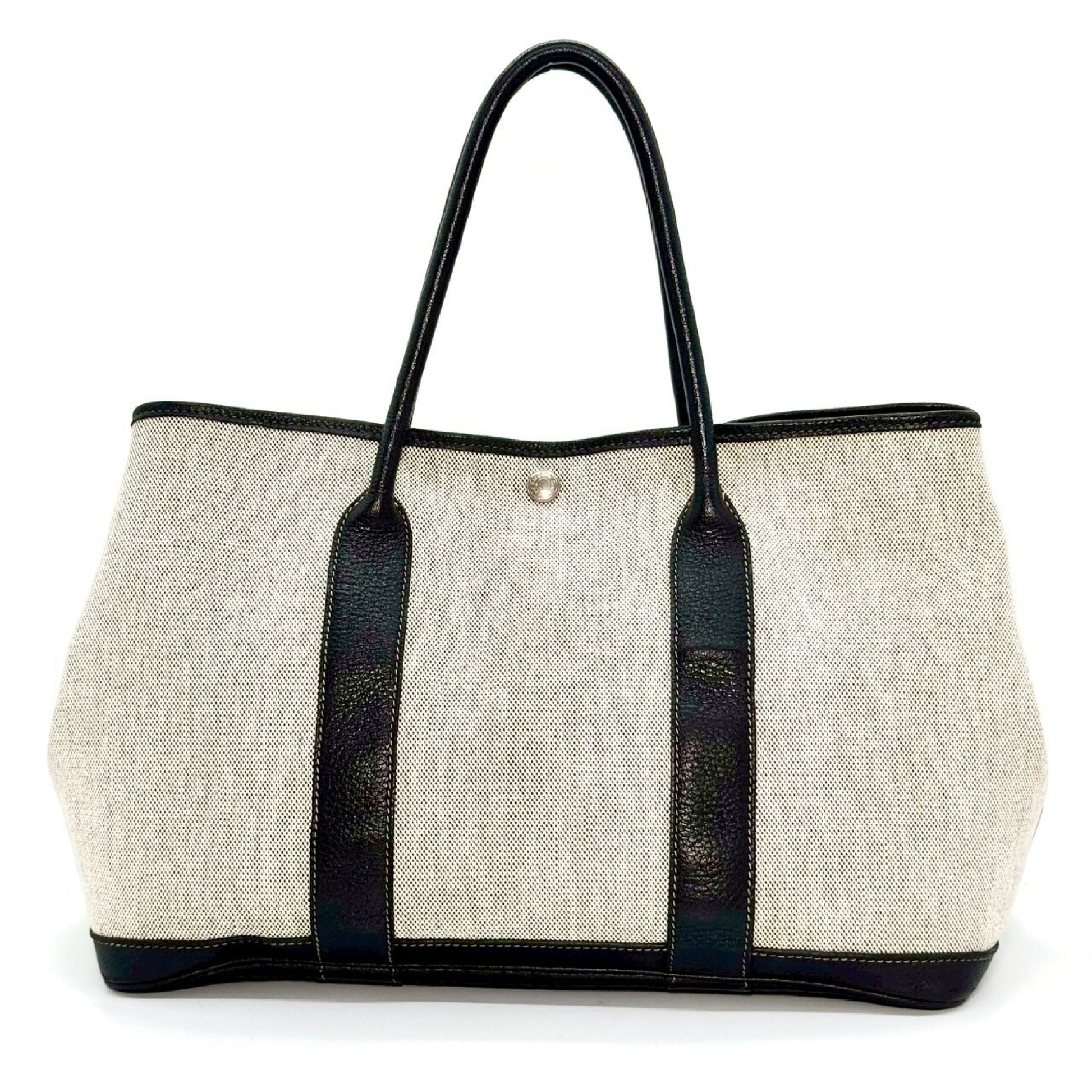 HERMES Garden Party Toile H Grey PM Tote Bag