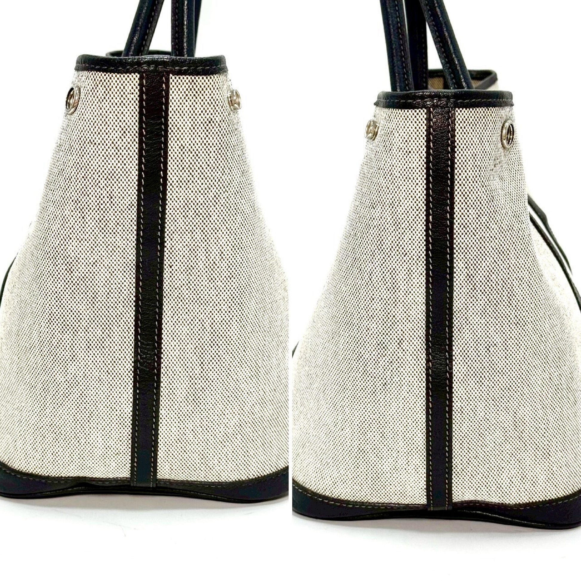 HERMES Garden Party Toile H Grey PM Tote Bag