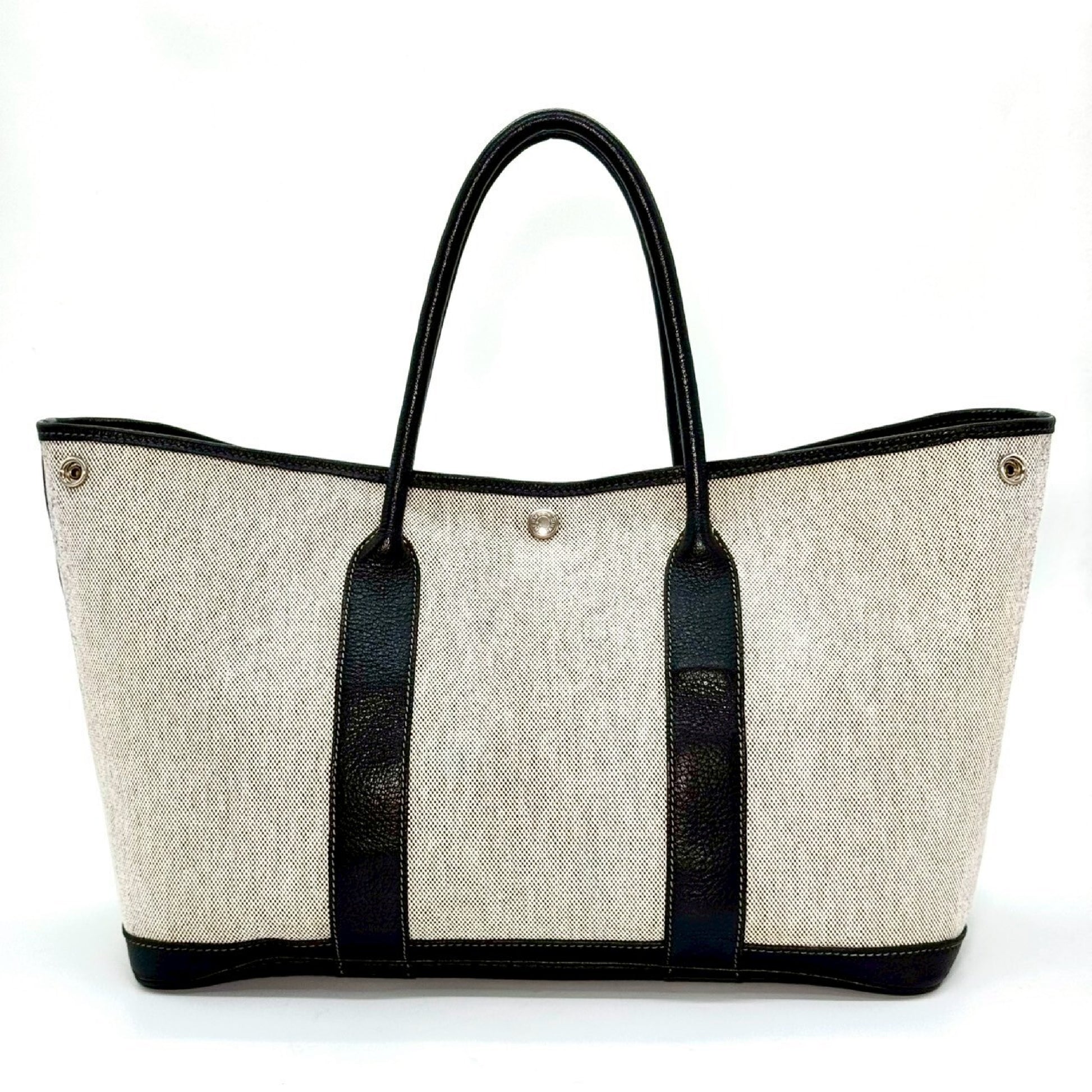 HERMES Garden Party Toile H Grey PM Tote Bag