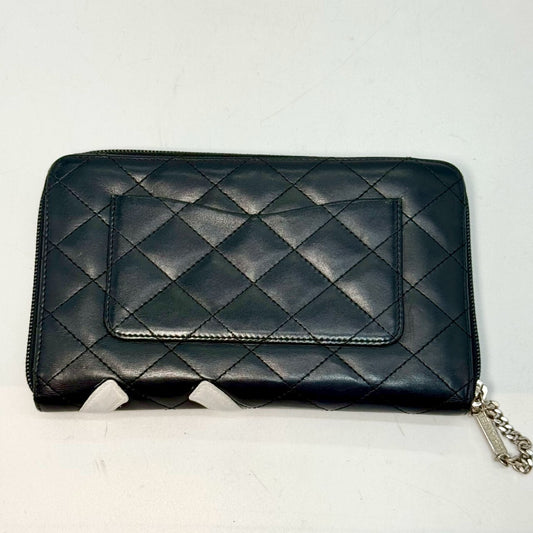 CHANEL Cambon Line Round Zip Long Wallet with Organizer, Black, 12698542 Wallet
