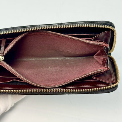 CHANEL Matelasse Caviar Leather Round Long Wallet, Black, 20506265