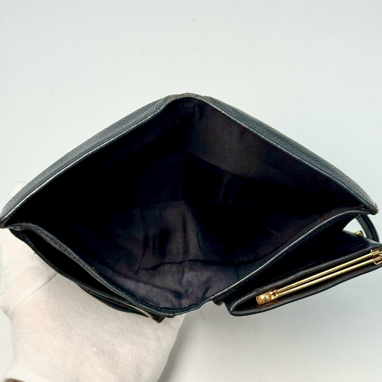 CHANEL Caviar Skin Coco Mark Clasp Bifold Long Wallet Black 11235984 Wallet