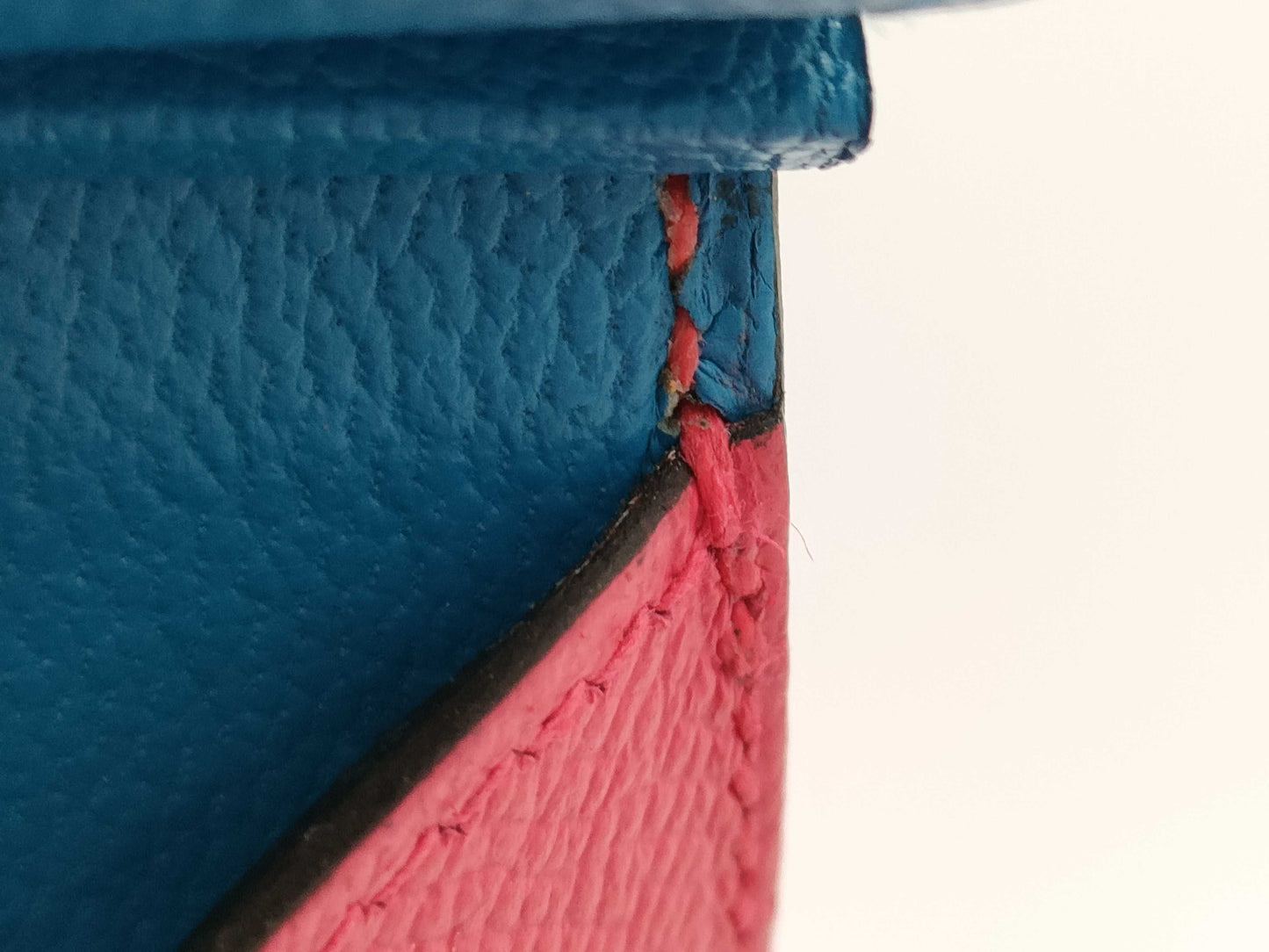 HERMES Birkin 30 Serie Cazac Epsom Leather Rouge Claw/Rose Extreme/Blue Zanzibar Z-stamped Handbag