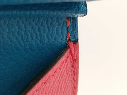 HERMES Birkin 30 Serie Cazac Epsom Leather Rouge Claw/Rose Extreme/Blue Zanzibar Z-stamped Handbag