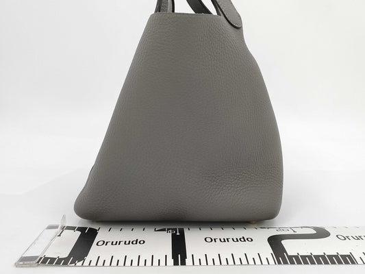 HERMES Picotin Lock PM Taurillon Gray Handbag with U Stamp 2022