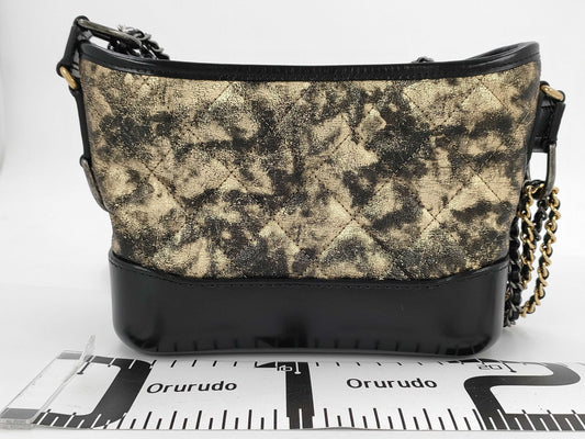 CHANEL A91810 Gabriel Black x Gold Shoulder Bag 26780520