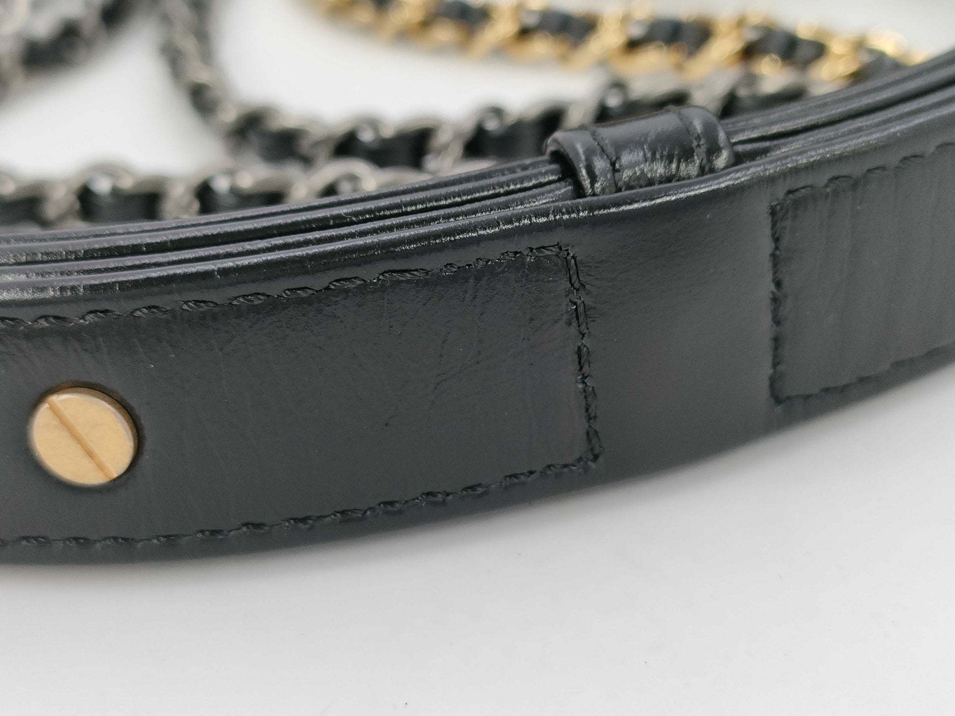 CHANEL A91810 Gabriel Black x Gold Shoulder Bag 26780520