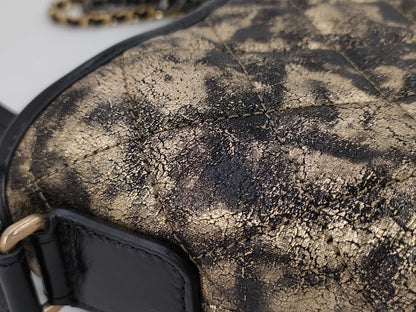 CHANEL A91810 Gabriel Black x Gold Shoulder Bag 26780520
