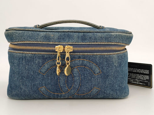 CHANEL denim vanity bag
