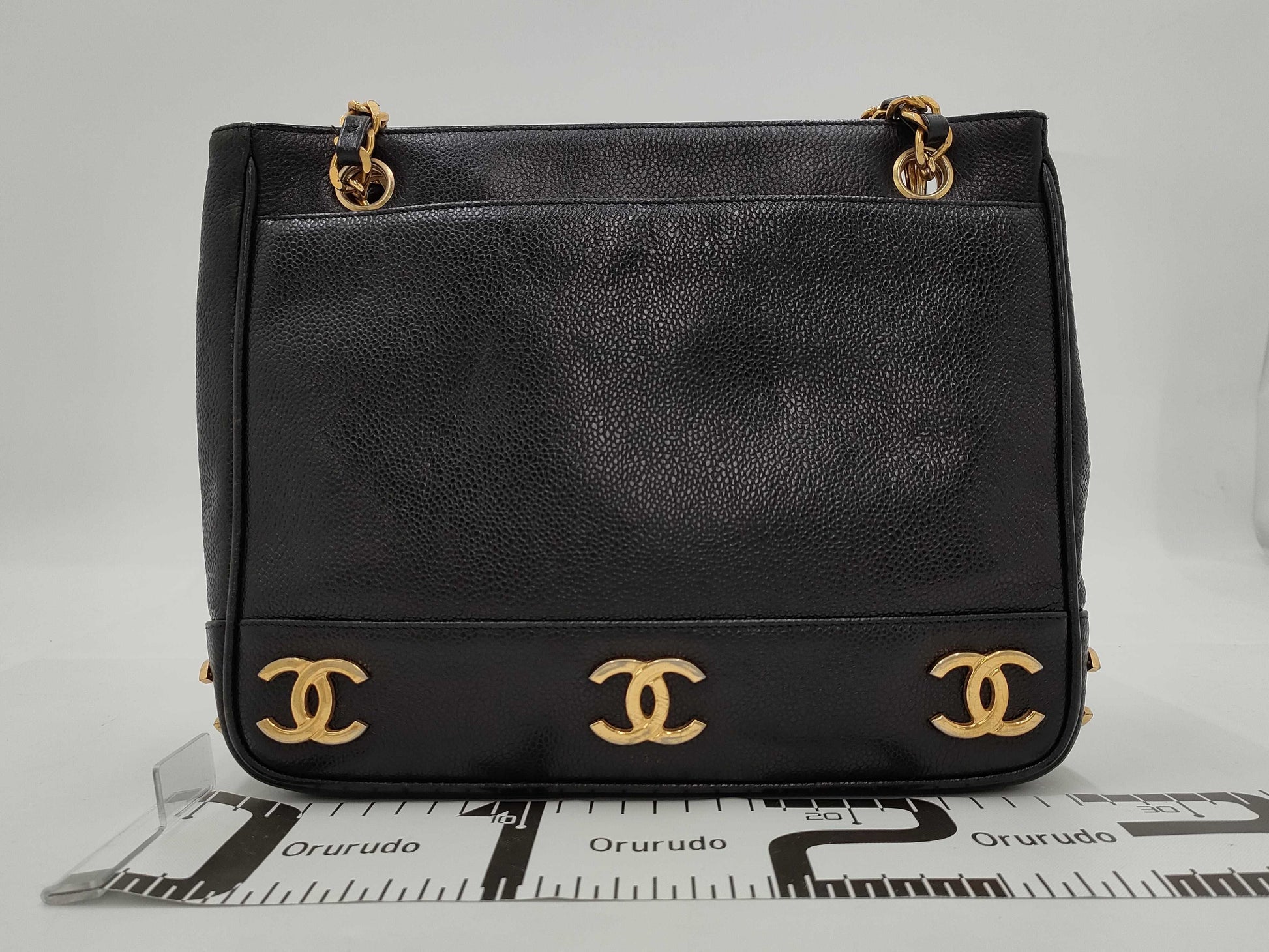 CHANEL Triple Coco Tote Bag Caviar Skin Tote Bag