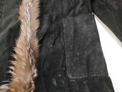 Silver fox reversible leather and fur coat