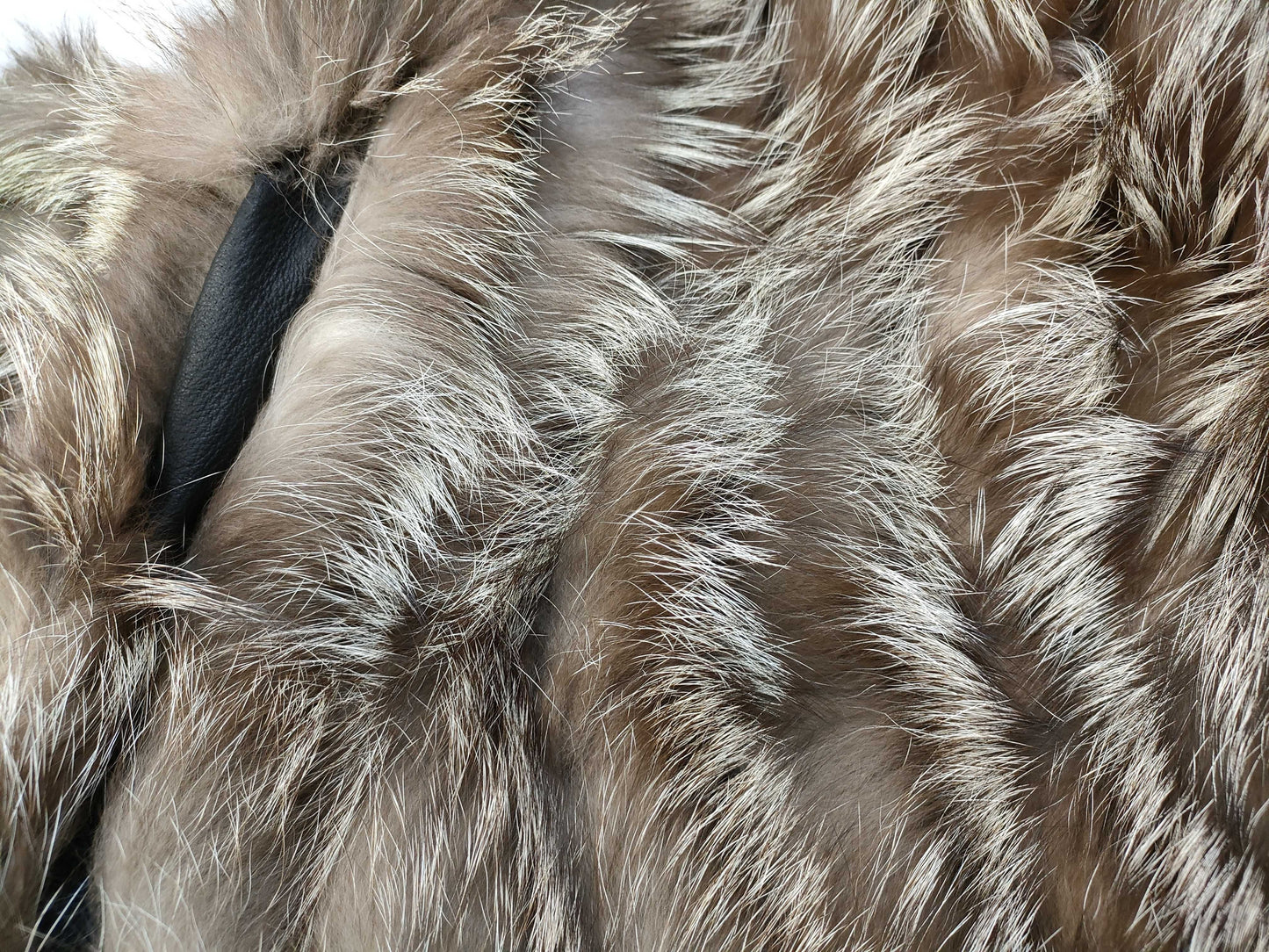 Silver fox reversible leather and fur coat