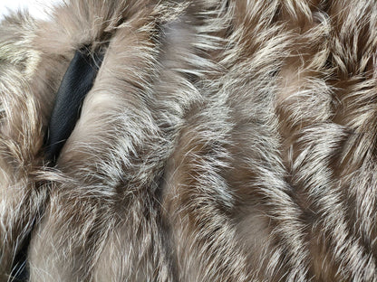 Silver fox reversible leather and fur coat