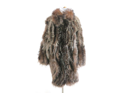 Silver fox reversible leather and fur coat