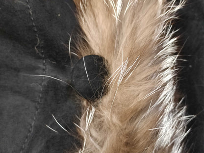 Silver fox reversible leather and fur coat