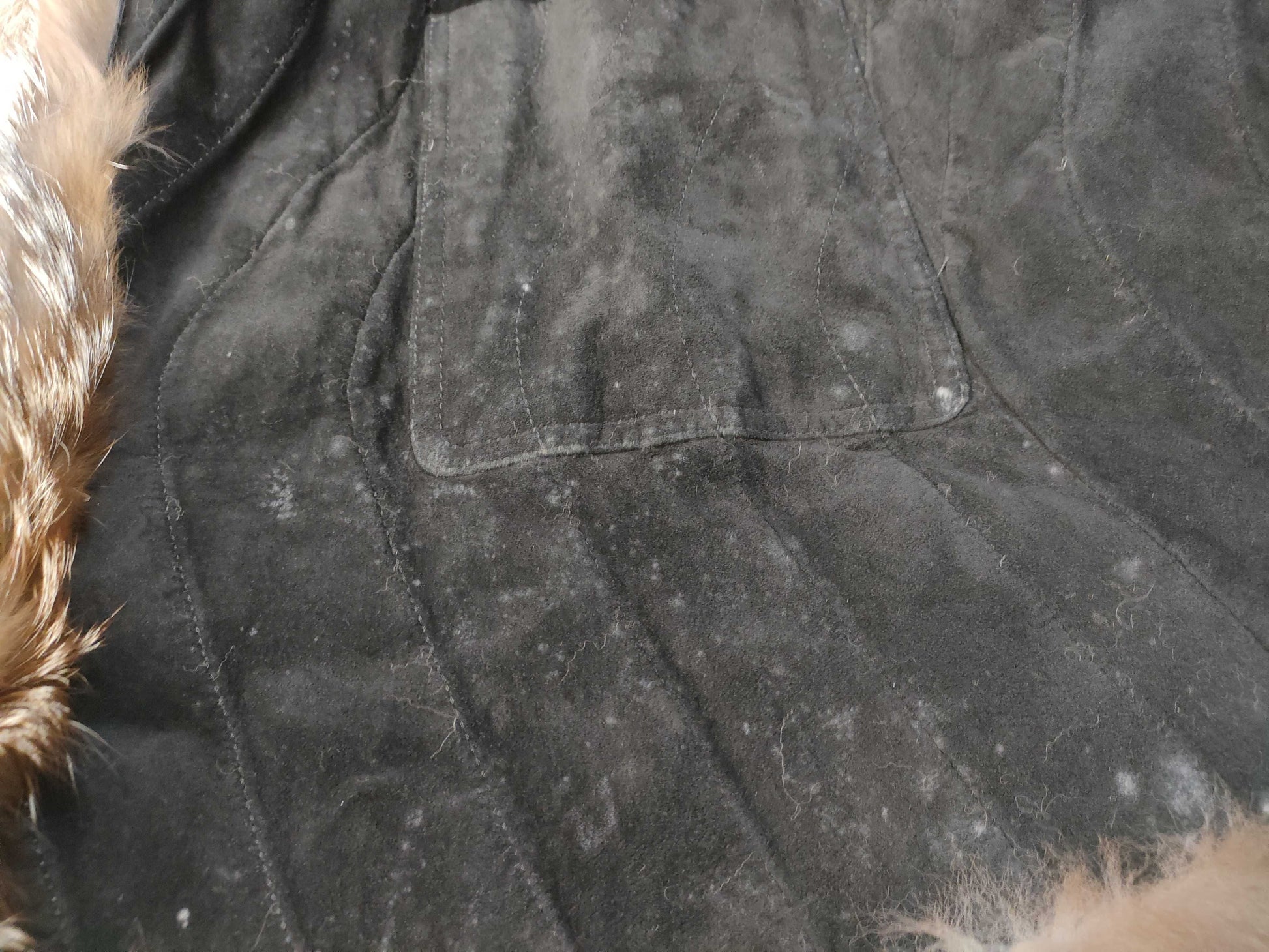 Silver fox reversible leather and fur coat