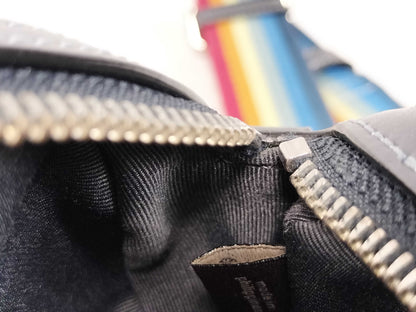 COACH Signature Denim Shoulder Bag with Rainbow Strap