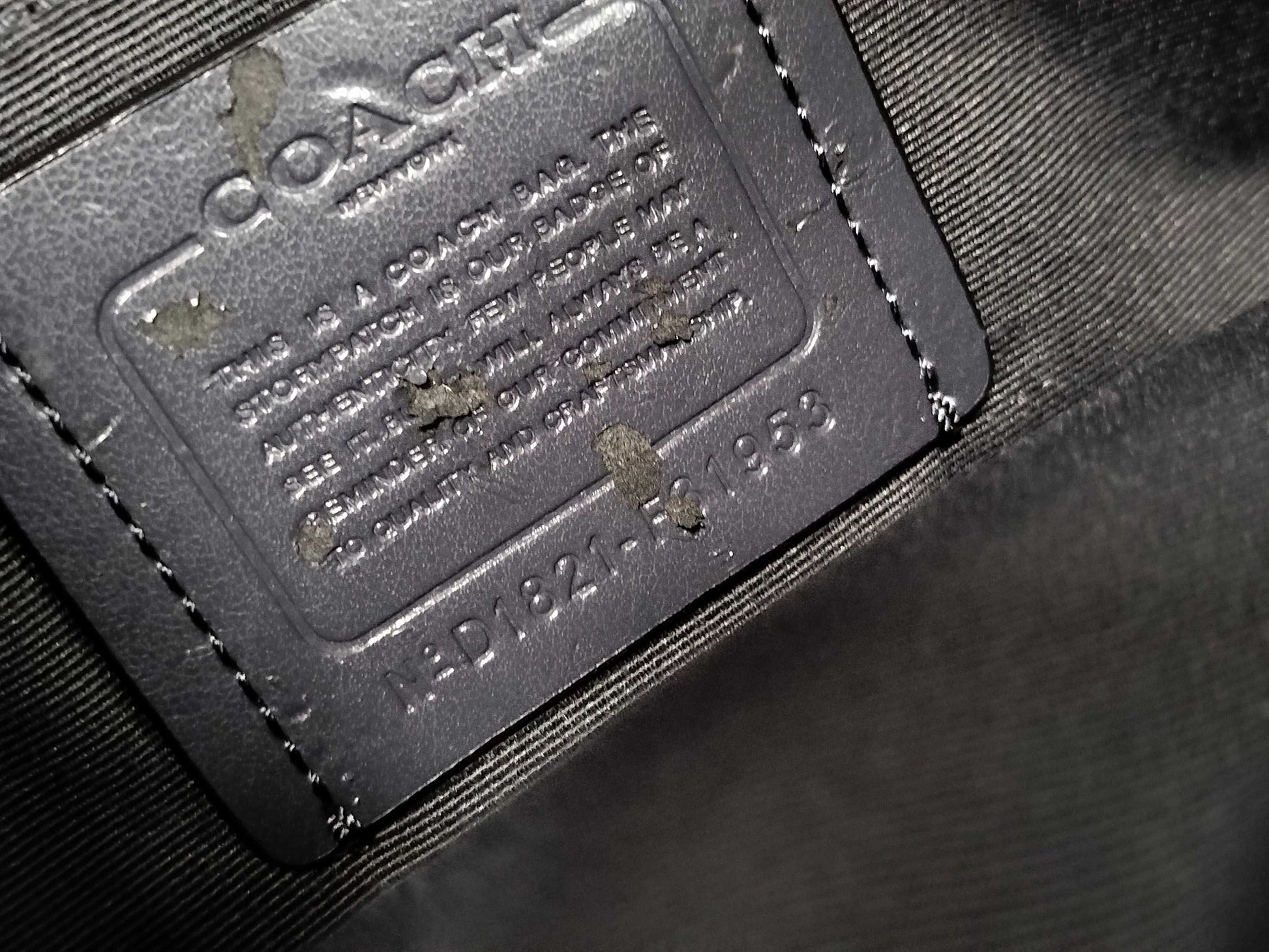 COACH Signature Denim Shoulder Bag with Rainbow Strap