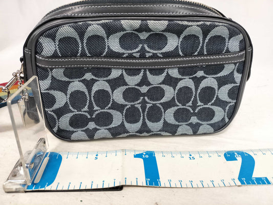 COACH Signature Denim Shoulder Bag with Rainbow Strap
