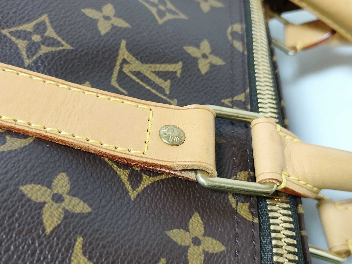 LOUIS VUITTON RFID Unverifiable Monogram Louis Vuitton Monogram Keepall Van 50 Doriere Initial Boston Bag Boston Bag