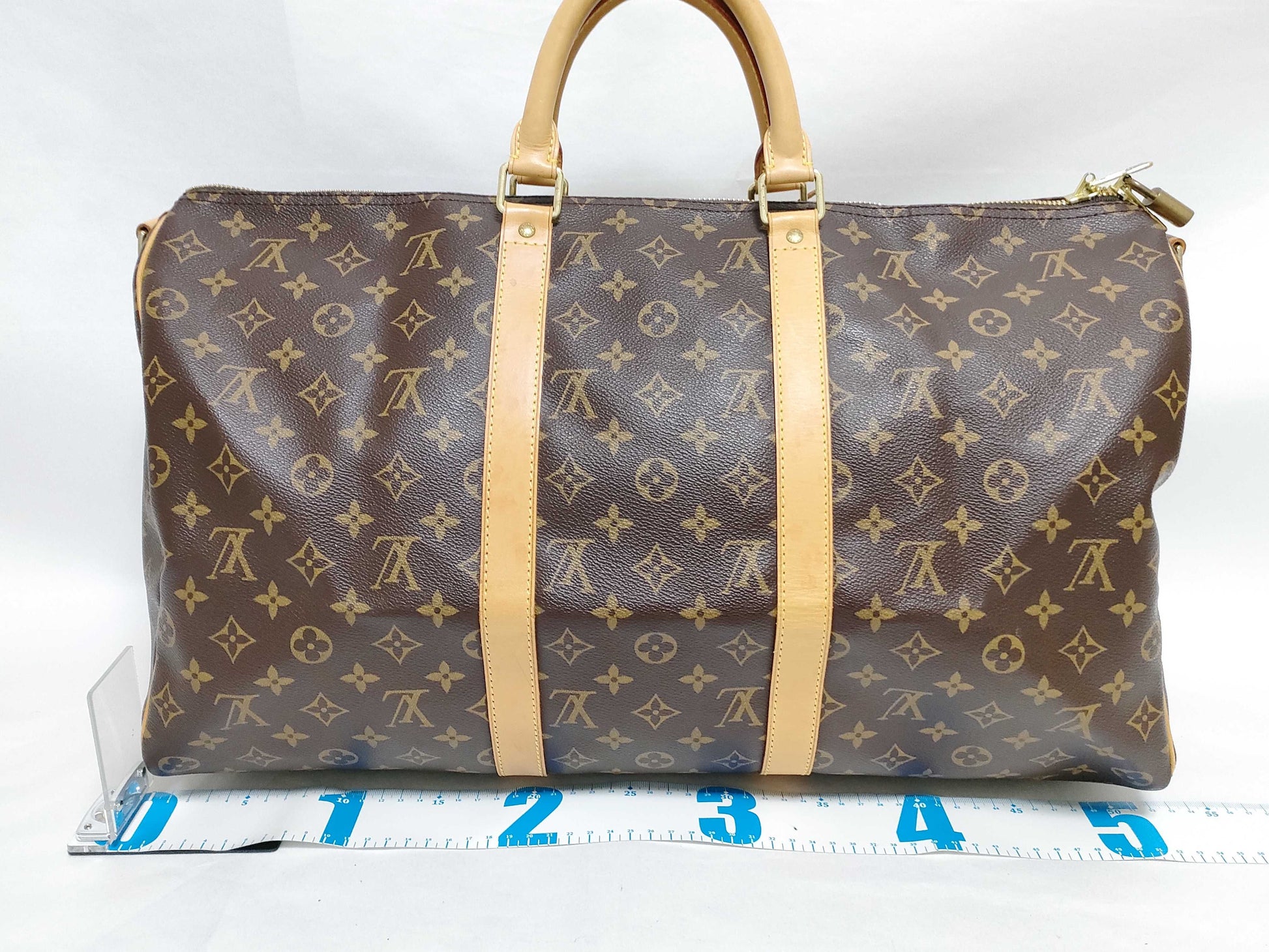 LOUIS VUITTON RFID Unverifiable Monogram Louis Vuitton Monogram Keepall Van 50 Doriere Initial Boston Bag Boston Bag