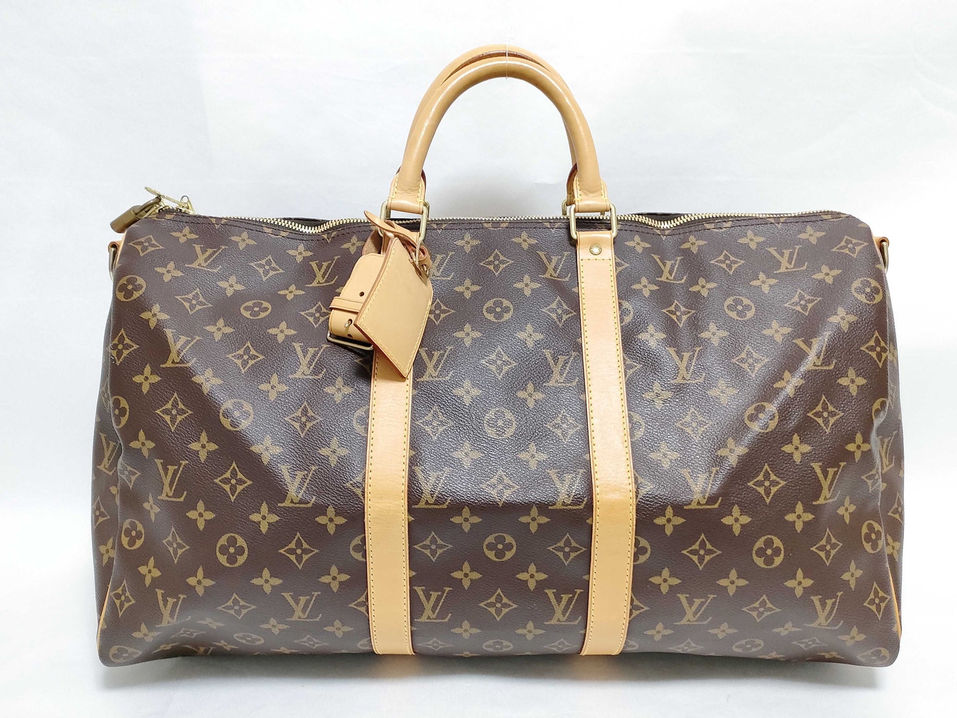 LOUIS VUITTON RFID Unverifiable Monogram Louis Vuitton Monogram Keepall Van 50 Doriere Initial Boston Bag Boston Bag