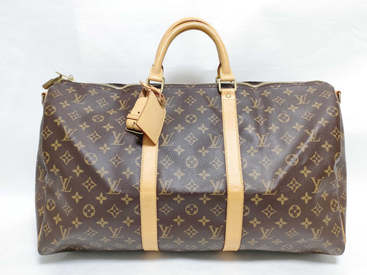 LOUIS VUITTON RFID Unverifiable Monogram Louis Vuitton Monogram Keepall Van 50 Doriere Initial Boston Bag Boston Bag
