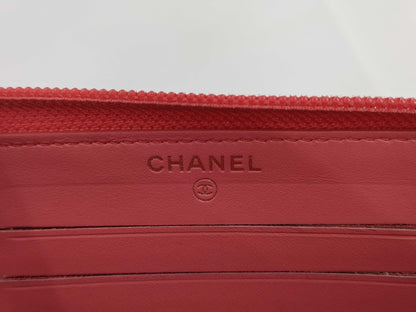 CHANEL Caviar Wallet Round Pink Wallet