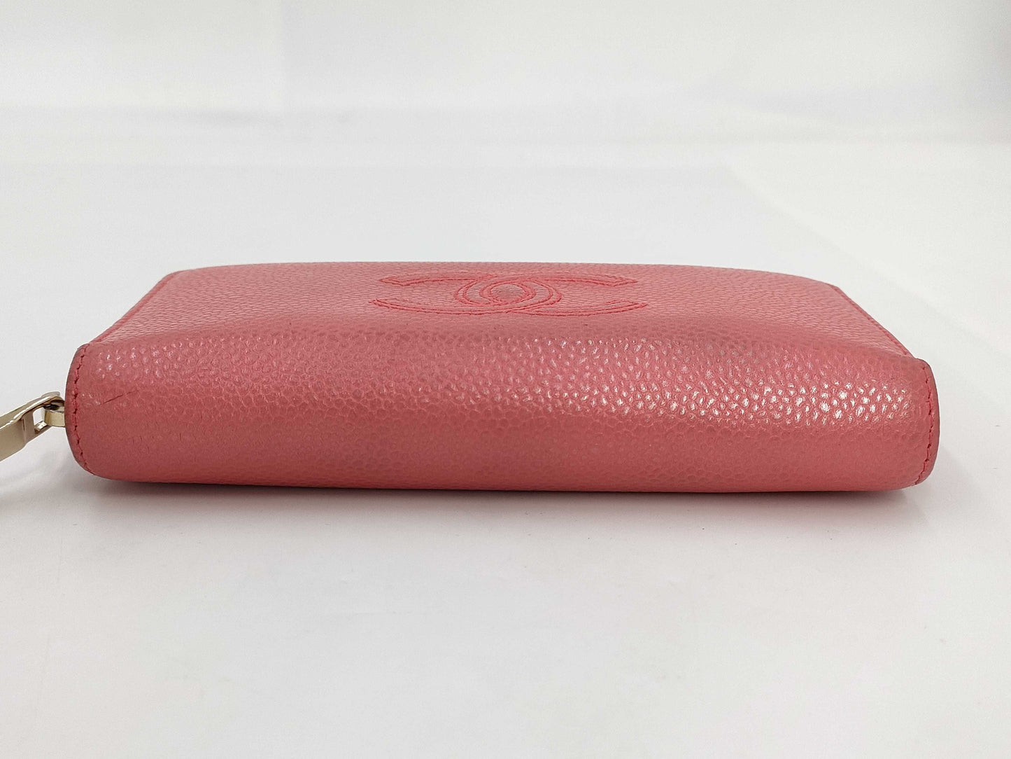 CHANEL Caviar Wallet Round Pink Wallet