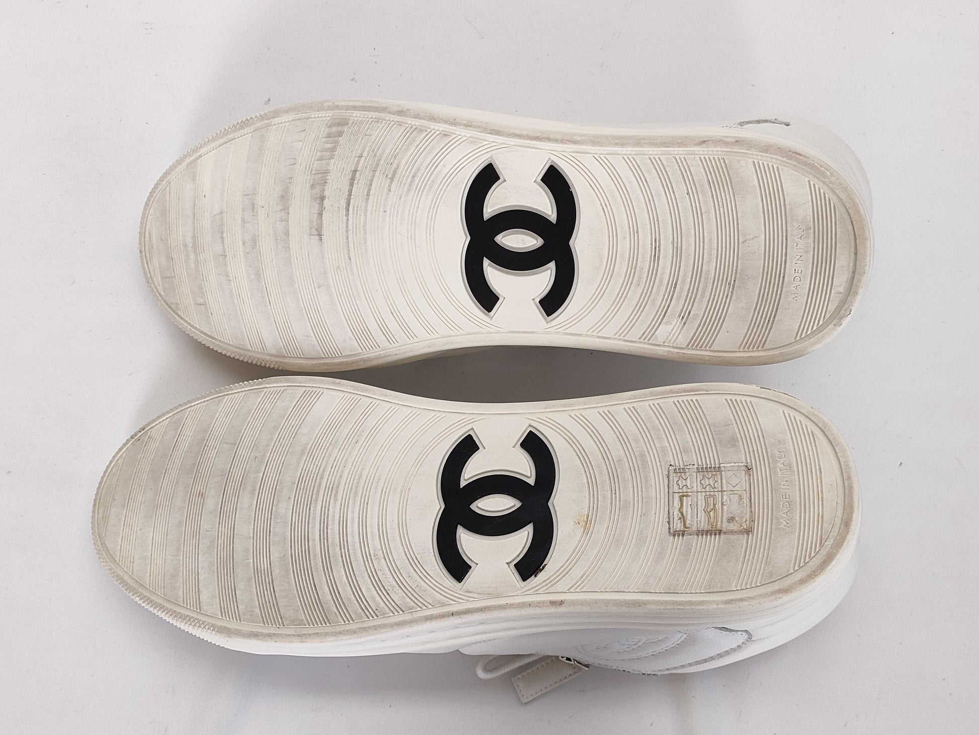 CHANEL Coco Mark CHANEL Women's Shoes Sneakers Size 37.5 Beige with Dust Bag