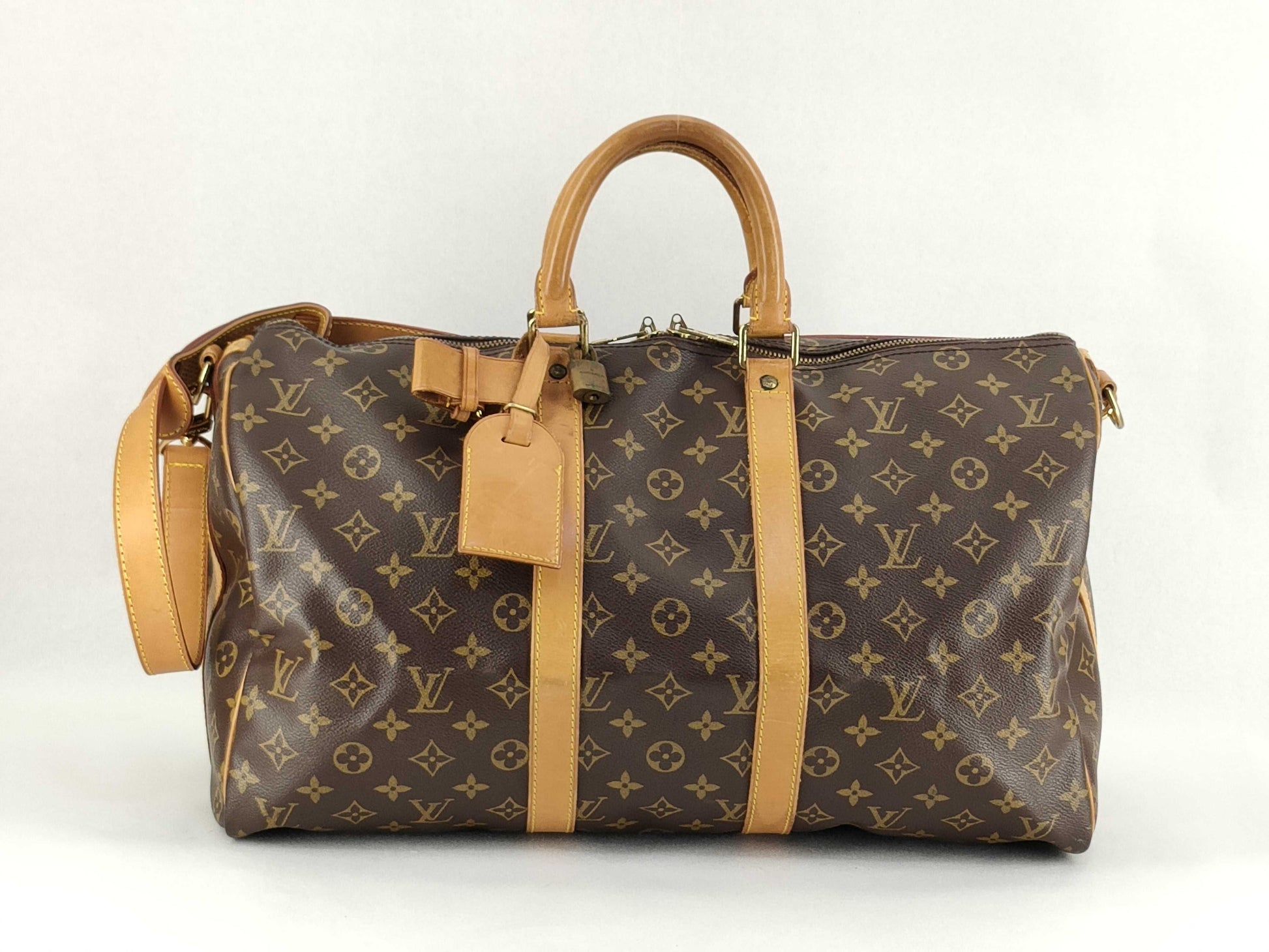 LOUIS VUITTON [Serial Number] RFID Unverifiable Monogram LOUIS VUITTON M41428 Monogram M41418 Keepall Bandouliere 45 Boston Bag