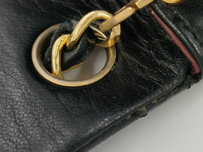 CHANEL CHANEL Lambskin Mini Matelasse 17 S Flap S Chain GD Hardware Black Shoulder Bag