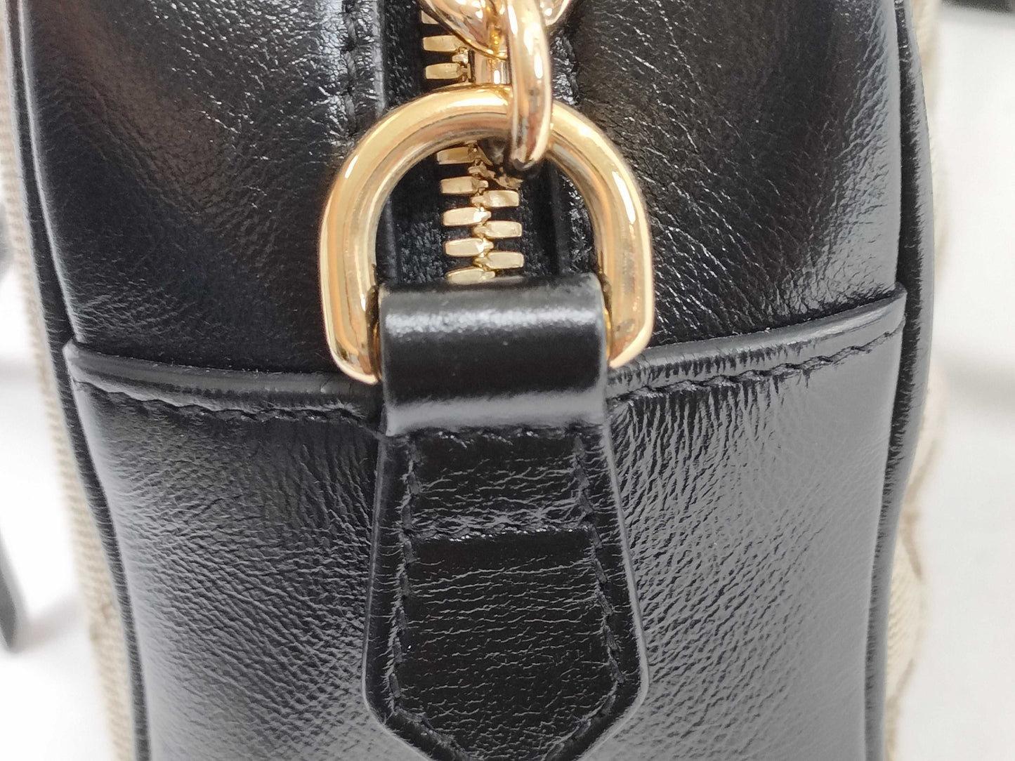 GUCCI GG Canvas GUCCI GG Canvas GG Marmont Canvas and Leather Chain Shoulder Bag with Initials Shoulder Bag
