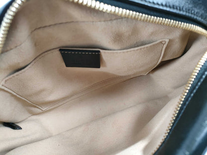 GUCCI GG Canvas GUCCI GG Canvas GG Marmont Canvas and Leather Chain Shoulder Bag with Initials Shoulder Bag