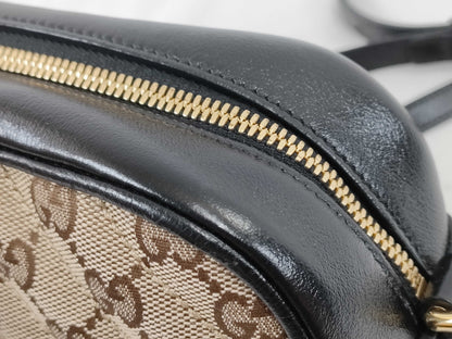 GUCCI GG Canvas GUCCI GG Canvas GG Marmont Canvas and Leather Chain Shoulder Bag with Initials Shoulder Bag