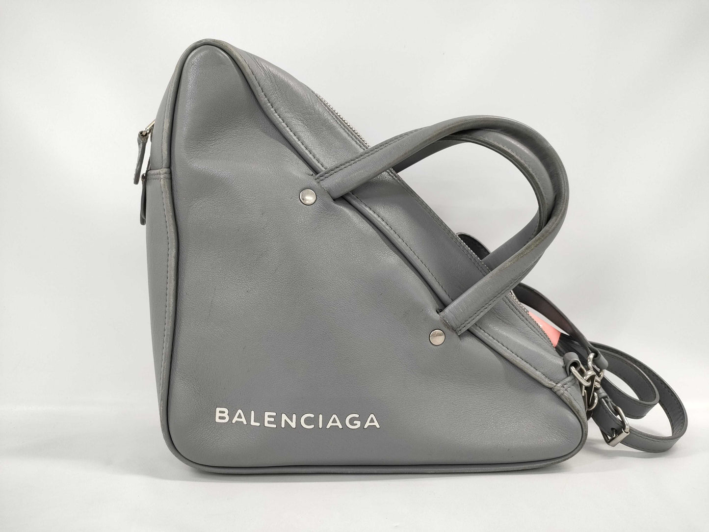 BALENCIAGA Grey Triangle Handbag