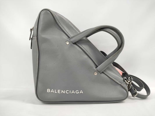 BALENCIAGA Grey Triangle Handbag